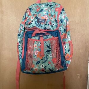 Kids Floral Backpack - Green and Pink